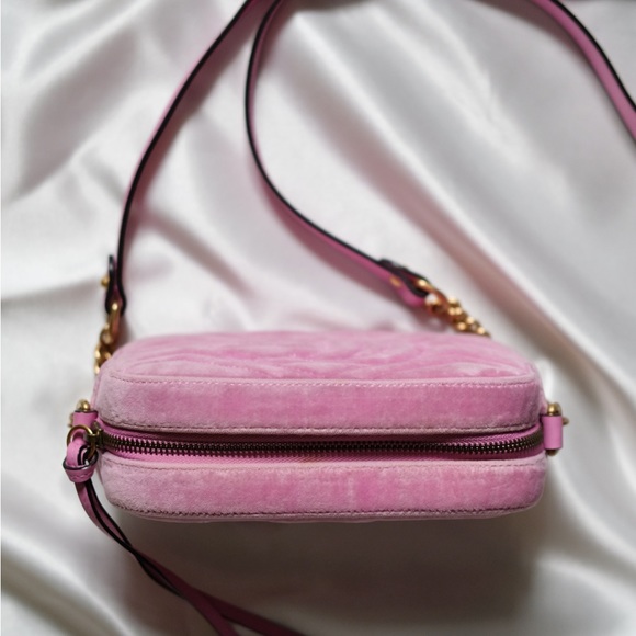 ✨ Authentic Gucci Marmont Shoulder Bag Crystal Embellished Matelasse Velvet Mini - Picture 4 of 8